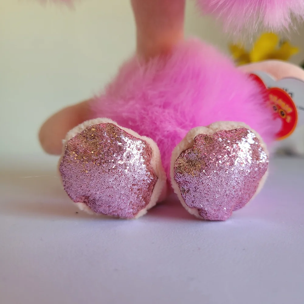 Ty Pink Poodle Plush with Glittery Paws